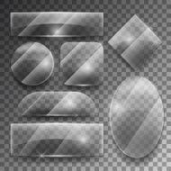 Vector transparent glass plates set