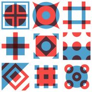 Geometric shapes patterns set