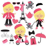 French girl vector illustration