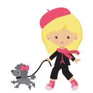 French girl vector illustration N3