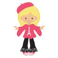 French girl vector illustration N4