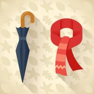 Autumn set of umbrella scarf