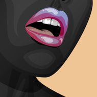 Beauty Woman with black Paint on her Face