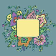 Artistic bright card with floral pattern