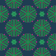 Seamless pattern of snowflakes N3