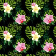 Tropical flowers pattern