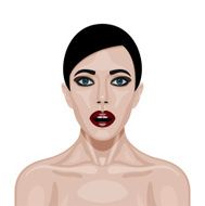 Surprised Woman Face with big Eyes