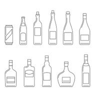 Beverages thin icons
