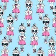 Cute fashion girls pattern