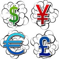 Comic book style currency signs N2