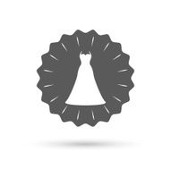 Wedding dress sign icon Elegant bride symbol