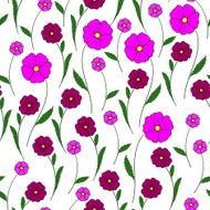 poppies on a white background vector seamless pattern