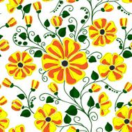poppies painted felt-tip pen vector seamless pattern