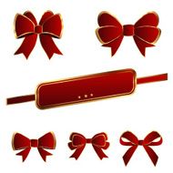 Luxury bows red color on white background
