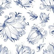 Lotus Sketch Vector Pattern