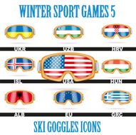 Ski goggles icons