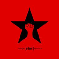 Abstract vector design element star with fury fist