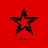 Abstract vector design element star with arrows