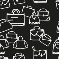 Hand-drawn colorful woman bags black and white