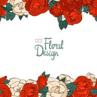 Vintage border with roses