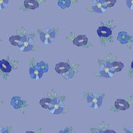 Blue flowers on white background N2