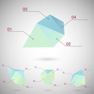 Infographics set with polygonal geometric shapes
