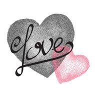 Two hearts Vintage Love Card