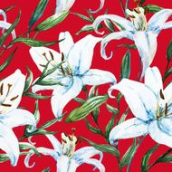 Vector tropical watercolor lilly pattern N12
