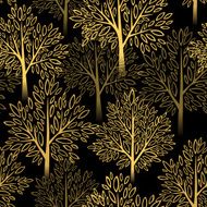 Fall season background Autumn tree seamless pattern Vector illustration