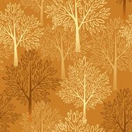 Fall season background Autumn tree seamless pattern Vector illustration N3