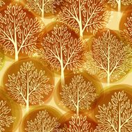 Fall season background Autumn tree seamless pattern Vector illustration N4