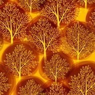 Fall season background Autumn tree seamless pattern Vector illustration N5