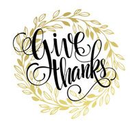 Thanksgiving - gold glittering lettering design Vector illustration N12