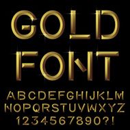 Golden bar alphabet Vector eps10