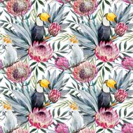 Vector tropical protea pattern N2