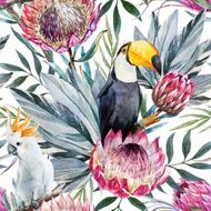 Vector tropical protea pattern N3