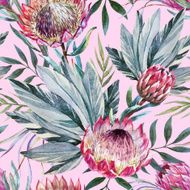 Vector tropical protea pattern N4
