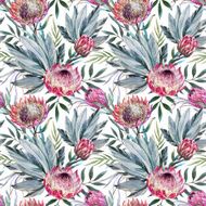 Vector tropical protea pattern N7
