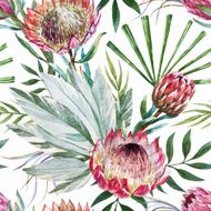 Vector tropical protea pattern N10