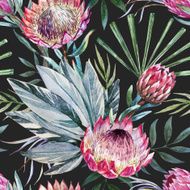 Vector tropical protea pattern N11