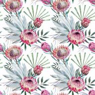 Vector tropical protea pattern N12