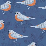 blue bird seamless pattern on background