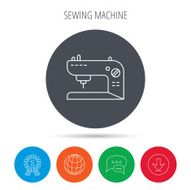 Sewing machine icon Embroidery sign