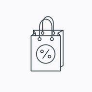 Shopping bag icon Sale and discounts sign