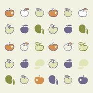 Stylish pattern with color abstract apples Vector illustration