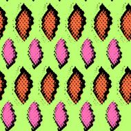 Snake skin texture Seamless pattern black pink orange on green