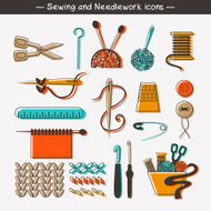 Sewing and needlework icons N2