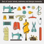 Set of tailor labels emblems and design elements N3