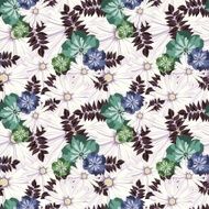 Beautiful floral pattern Seamless Flowers Bright buds leaves flowers