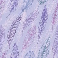Seamless pattern Hand drawn vector vintage illustration - Feathers N2